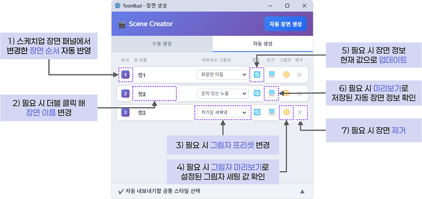 자동 장면 생성